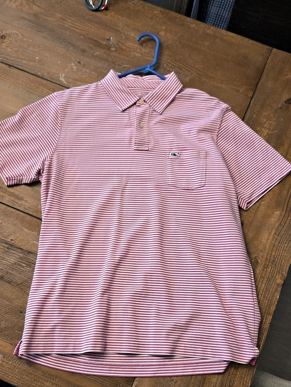 Vineyard Vines Performance Polo Striped in Red & White Size
